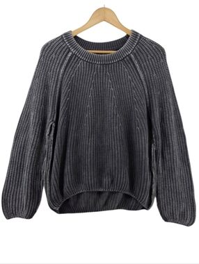 NWOT Blu Pepper Charcoal Wash Cotton Pullover Sweater Women's Size Medium